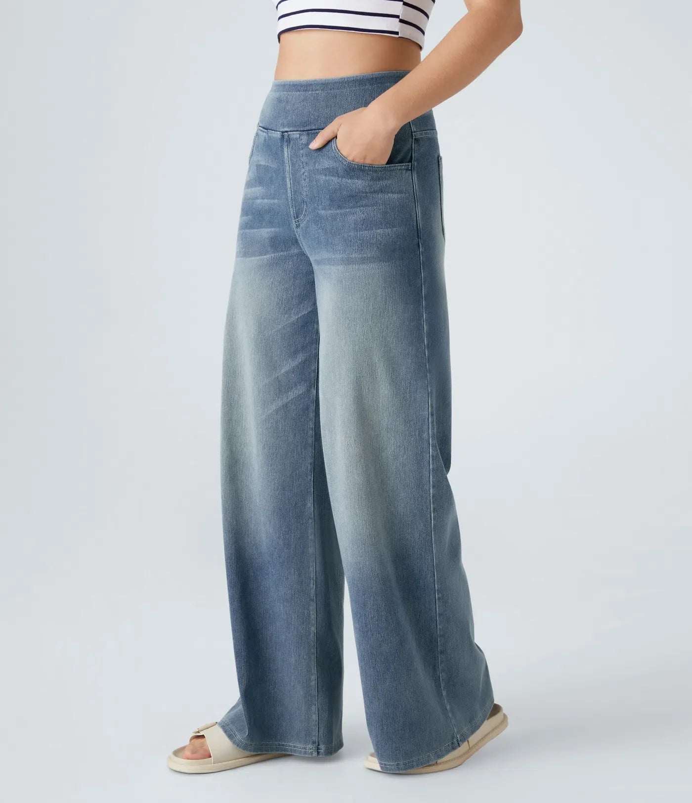 Eva | Elastic Trousers with High Waist