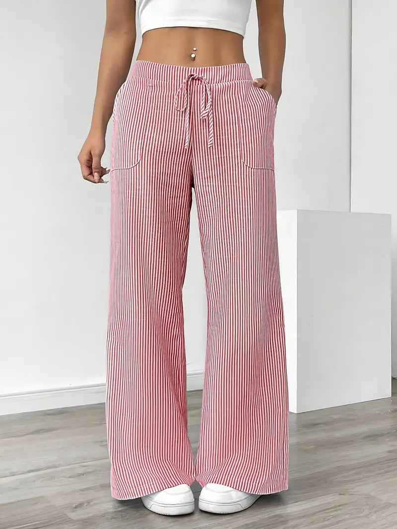 Alina I Elegant striped pants with pockets
