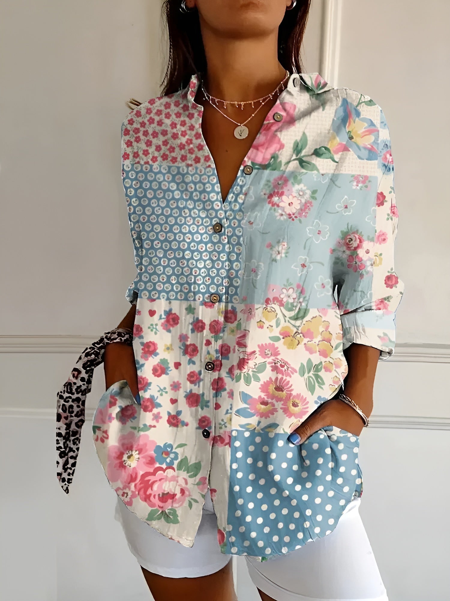 Cindy | Printed Button-Up Shirt