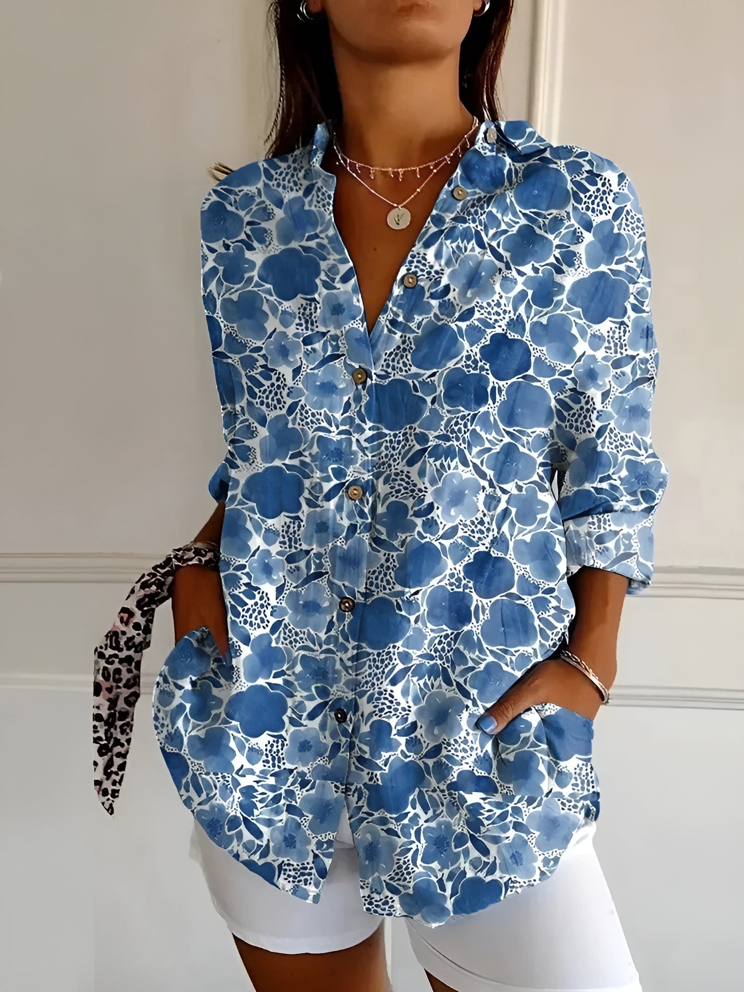 Cindy | Printed Button-Up Shirt