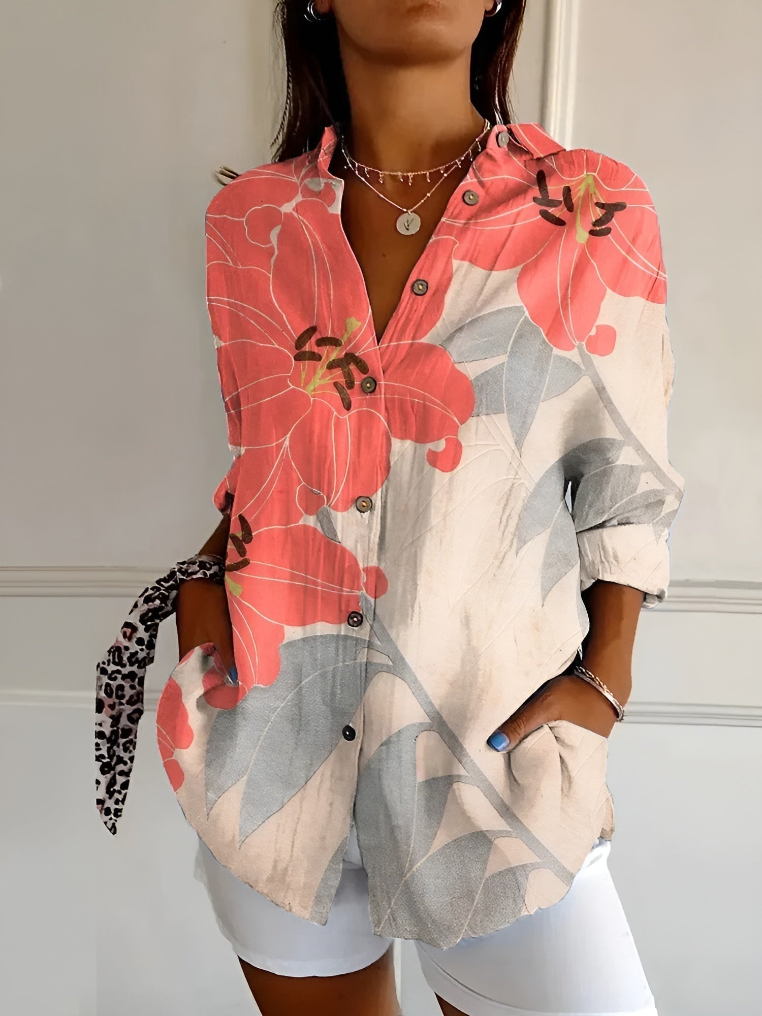 Cindy | Printed Button-Up Shirt