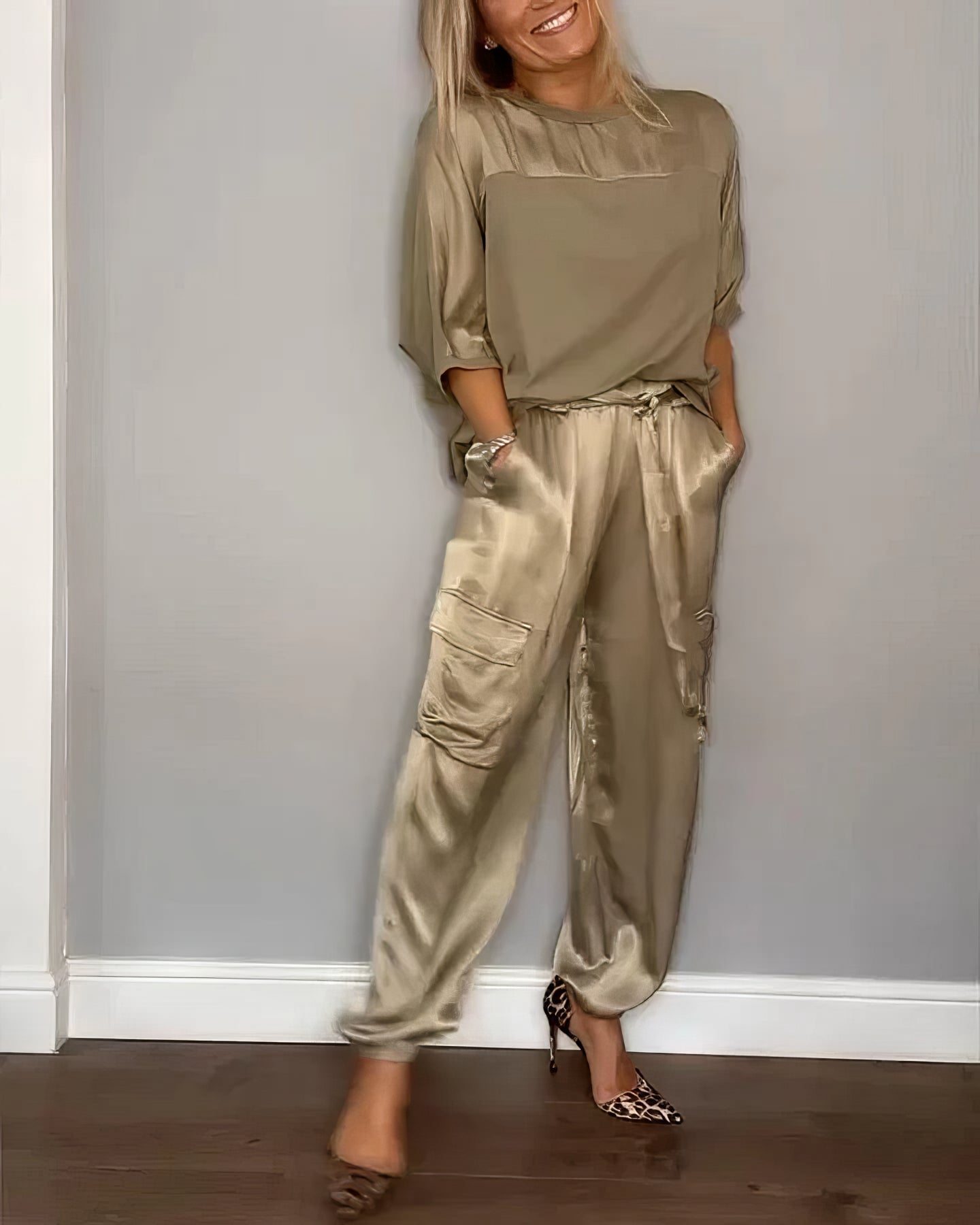Hazel | Elegant Satin Two-piece Set